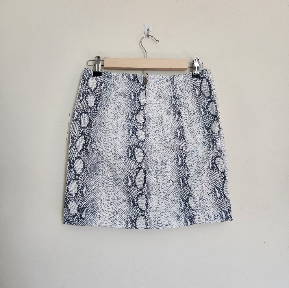 Free People Snake Print Mini Skirt - Black and White